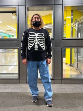 「アイテム（Tシャツ/カットソー）」を使った、hy60hyさん（メンズ・175cm）の秋コーディネート