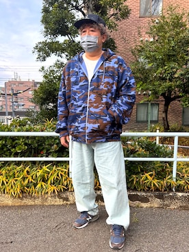 「Supreme （シュプリーム）のアイテム（パンツ）」を使った、hy60hyさん（メンズ・175cm）の冬コーディネート