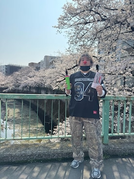 「Supreme （シュプリーム）のアイテム（パンツ）」を使った、hiroremeさん（メンズ・175cm）の春コーディネート