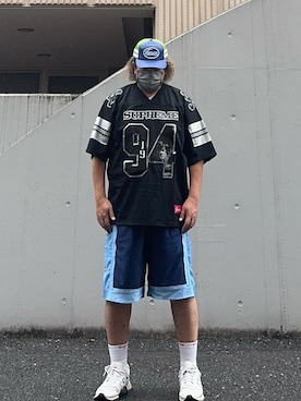 「Supreme （シュプリーム）のアイテム」を使った、hiroremeさん（メンズ・175cm）の夏コーディネート