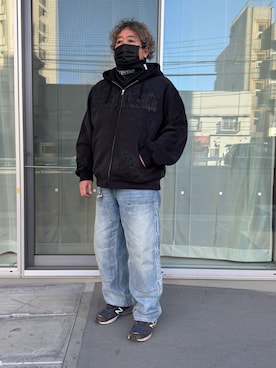 「Supreme （シュプリーム）のアイテム」を使った、hiroremeさん（メンズ・175cm）の冬コーディネート