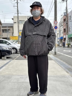 「アイテム（ナイロンジャケット）」を使った、hiroremeさん（メンズ・175cm）の冬コーディネート