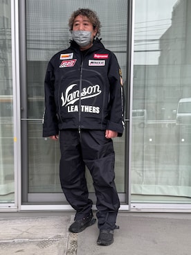 「アイテム（ナイロンジャケット）」を使った、hiroremeさん（メンズ・175cm）の春コーディネート