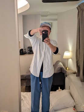 「アイテム（スラックス）」を使った、yukiiroomoiさん（メンズ・156cm）の秋コーディネート
