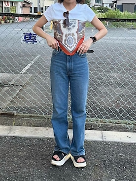 「アイテム（バンダナ/スカーフ）」を使った、🌌さん（レディース・158cm・20代）の夏コーディネート