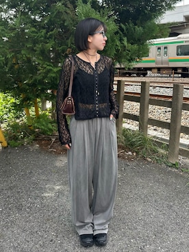「アイテム（チョーカー）」を使った、Sさん（レディース・158cm）の秋コーディネート