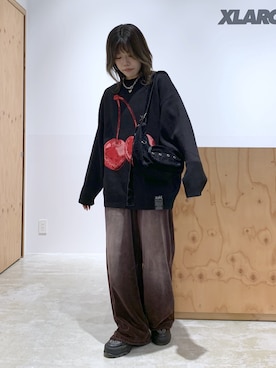 「X-girl（エックスガール）のアイテム」を使った、かももさん（レディース・160cm）の秋コーディネート