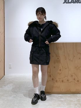 「アイテム（ナイロンジャケット）」を使った、かももさん（レディース・160cm）の秋コーディネート