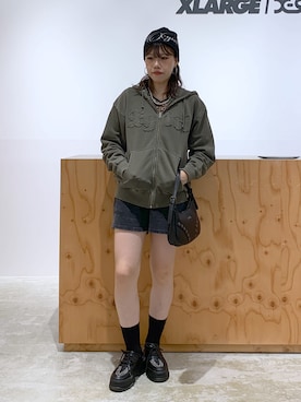 「X-girl（エックスガール）のアイテム」を使った、かももさん（レディース・160cm）の秋コーディネート
