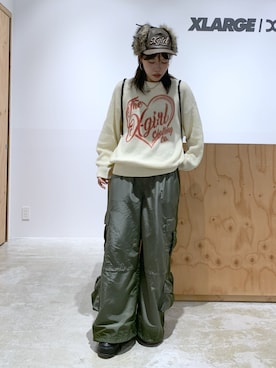 「X-girl（エックスガール）のアイテム」を使った、かももさん（レディース・160cm）の秋コーディネート