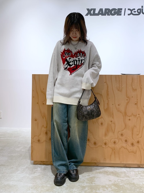 HEART LOGO JACQUARD KNIT TOP（ニット/セーター）｜X-girl