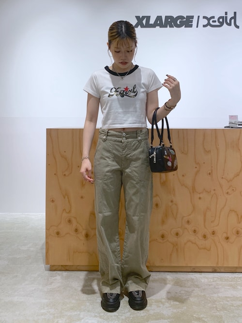すぐ届く☆X-girl ハンドバッグ ストリートコーデのアクセント STICKER HANDBAG（ハンドバッグ）｜X-girl（エックスガール）の
