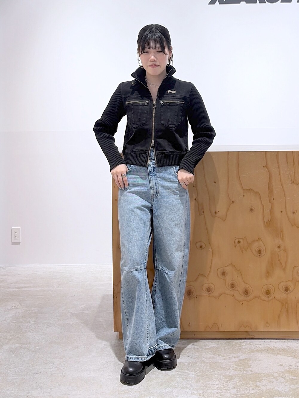 X-girl（エックスガール）の「FADED RIBBED SLEEVE JACKET（ブルゾン