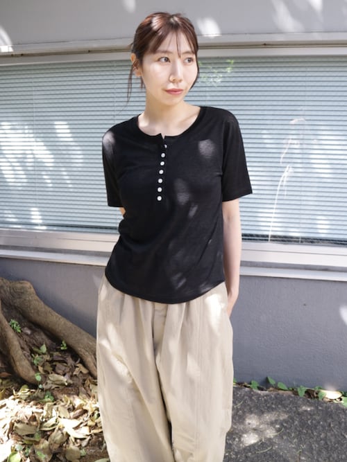リネンヘンリーネックTEE
