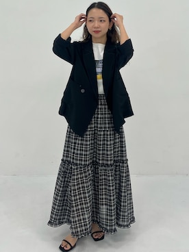 「PUBLIC TOKYO（パブリックトウキョウ）のアイテム（シャツ/ブラウス）」を使った、PUBLIC TOKYO WOMENSさん（レディース・154cm）の夏コーディネート