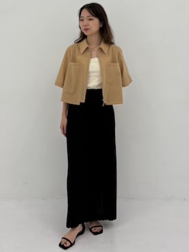 「PUBLIC TOKYO（パブリックトウキョウ）のアイテム（シャツ/ブラウス）」を使った、PUBLIC TOKYO WOMENSさん（レディース・154cm）の夏コーディネート