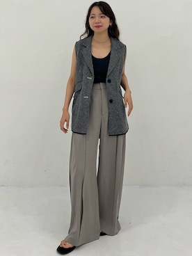 「PUBLIC TOKYO（パブリックトウキョウ）のアイテム（スラックス）」を使った、PUBLIC TOKYO WOMENSさん（レディース・154cm）の夏コーディネート