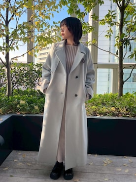 「アイテム（ステンカラーコート）」を使った、PUBLIC TOKYO WOMENSさん（レディース・160cm）の秋コーディネート