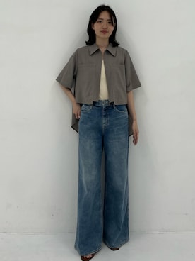 「PUBLIC TOKYO（パブリックトウキョウ）のアイテム（シャツ/ブラウス）」を使った、PUBLIC TOKYO WOMENSさん（レディース・154cm）の夏コーディネート