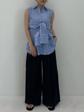 「PUBLIC TOKYO（パブリックトウキョウ）のアイテム（シャツ/ブラウス）」を使った、PUBLIC TOKYO WOMENSさん（レディース・156cm）の春コーディネート