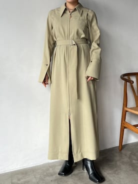 「アイテム（シャツワンピース）」を使った、PUBLIC TOKYO WOMENSさん（レディース・156cm）の秋コーディネート