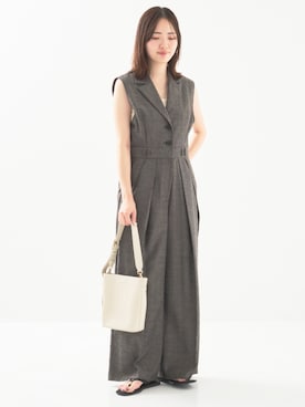 「PUBLIC TOKYO（パブリックトウキョウ）のアイテム（つなぎ/オールインワン）」を使った、PUBLIC TOKYO WOMENSさん（レディース・163cm）の夏コーディネート