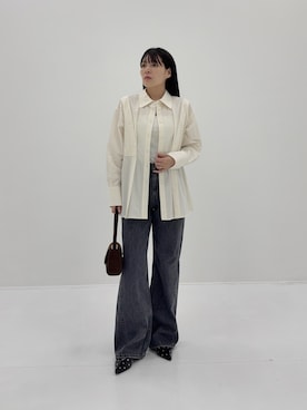 「PUBLIC TOKYO（パブリックトウキョウ）のアイテム（シャツ/ブラウス）」を使った、PUBLIC TOKYO WOMENSさん（レディース・158cm）の春コーディネート