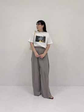 「PUBLIC TOKYO（パブリックトウキョウ）のアイテム（スラックス）」を使った、PUBLIC TOKYO WOMENSさん（レディース・158cm）の夏コーディネート