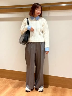 「SHIPS Colors（シップス カラーズ）のアイテム（ショルダーバッグ）」を使った、こずえさん（レディース・160cm）の秋コーディネート