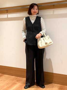 「SHIPS（シップス）のアイテム（トートバッグ）」を使った、こずえさん（レディース・160cm）の秋コーディネート