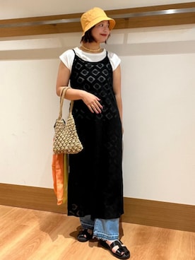 「スカーフ」｜「アイテム（バッグ）」を使った、こずえさん（レディース・160cm）の夏コーディネート