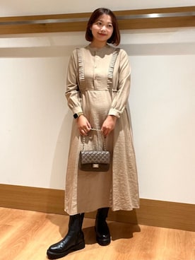 「SHIPS」｜「アイテム（ワンピース/ドレス）」を使った、こずえさん（レディース・160cm）の秋コーディネート