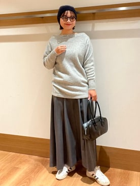 「SHIPS（シップス）のアイテム（ニットキャップ/ビーニー）」を使った、こずえさん（レディース・160cm）の冬コーディネート