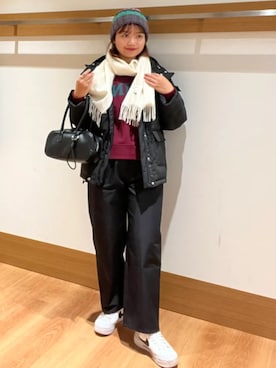 「SHIPS」｜「アイテム（ダウンジャケット/コート）」を使った、こずえさん（レディース・160cm）の秋コーディネート