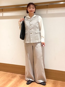 「アイテム（チャーム）」を使った、こずえさん（レディース・160cm）の春コーディネート