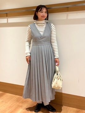 「SHIPS（シップス）のアイテム（トートバッグ）」を使った、こずえさん（レディース・160cm）の秋コーディネート