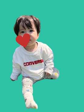 「CONVERSE（コンバース）のアイテム」を使った、choroさん（キッズ・80cm）の春コーディネート