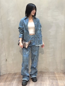 「花柄パンツ」｜Desigual原宿 STAFFさん（レディース・156cm）の秋コーディネート