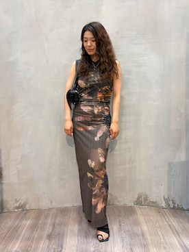 「Desigual（デシグアル）のカットアウトサンダル（サンダル、ブラック系）」を使った、Desigual原宿 STAFFさん（メンズ・167cm）の夏コーディネート