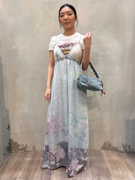 「Desigual（デシグアル）のアイテム」を使った、Desigual原宿 STAFFさん（レディース・160cm）の夏コーディネート