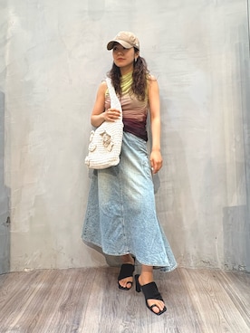 「Desigual（デシグアル）のアイテム」を使った、Desigual原宿 STAFFさん（レディース・155cm）の夏コーディネート