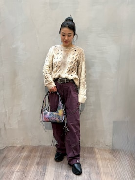 「セーター」｜Desigual原宿 STAFFさん（レディース・155cm）の冬コーディネート