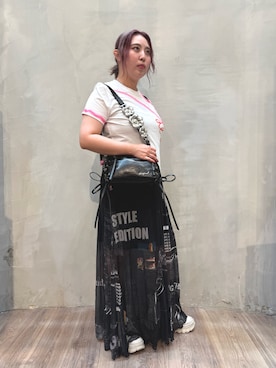 「Desigual（デシグアル）のアイテム」を使った、Desigual原宿 STAFFさん（レディース・153cm）の夏コーディネート