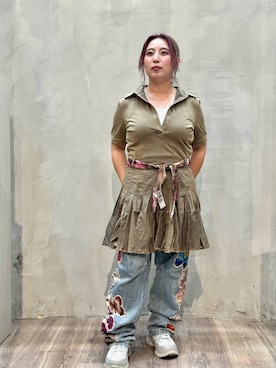 「Desigual（デシグアル）のアイテム」を使った、Desigual原宿 STAFFさん（レディース・153cm）の夏コーディネート