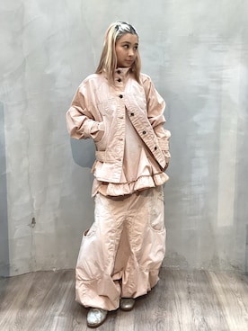 「アイテム（ブルゾン）」を使った、Desigual原宿 STAFFさん（レディース・155cm）の秋コーディネート