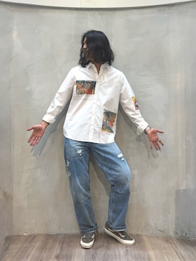 「Desigual（デシグアル）のアイテム」を使った、Desigual原宿 STAFFさん（メンズ・183cm）の夏コーディネート