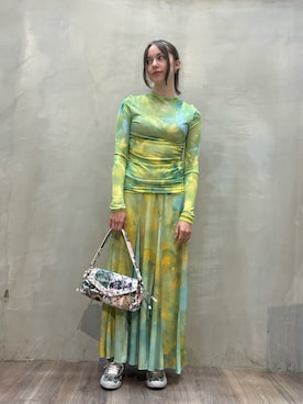 「Desigual（デシグアル）のアイテム（スカート）」を使った、Desigual原宿 STAFFさん（レディース・158cm）の夏コーディネート
