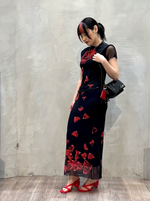 Desigual x Tyler McGillivary】花柄シアートップス ブラック（T
