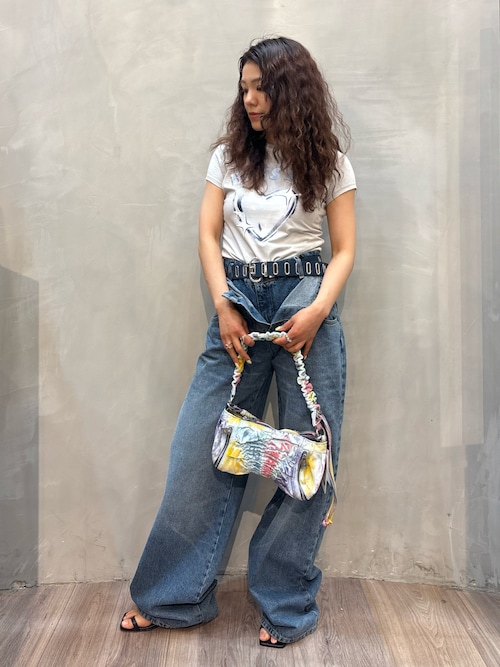 Desigual×MASHA POPOVA】レイヤードウエスト ワイドレッグデニムパンツ 