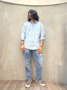 「Desigual（デシグアル）のアイテム」を使った、Desigual原宿 STAFFさん（メンズ・183cm）の夏コーディネート